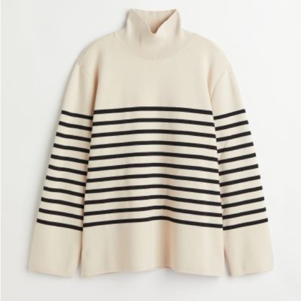 H&M High Neck Striped Sweater